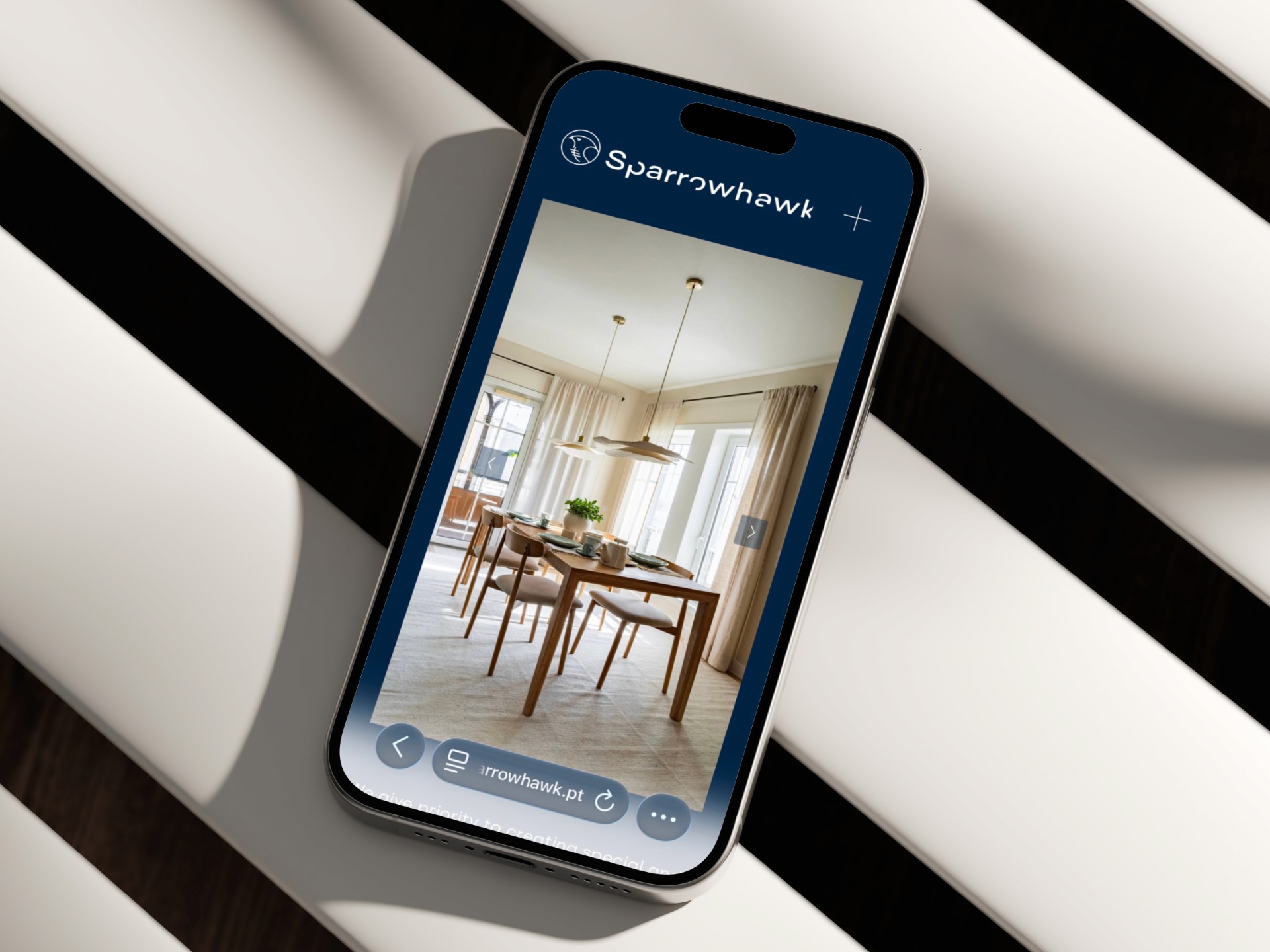 an image showing the website on an iphone of a construction and real estate management company