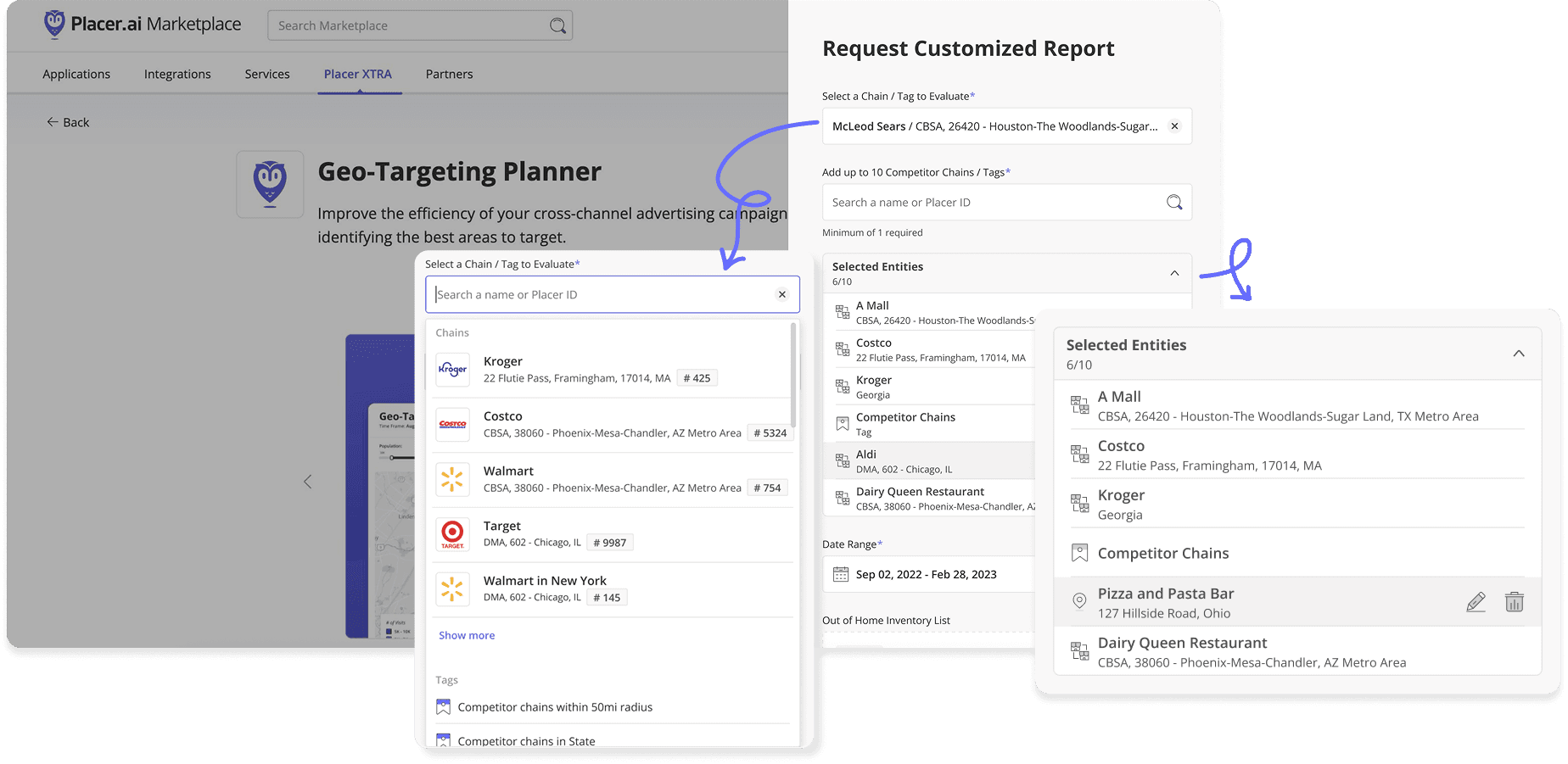 Placer XTRA new multiple POI feature