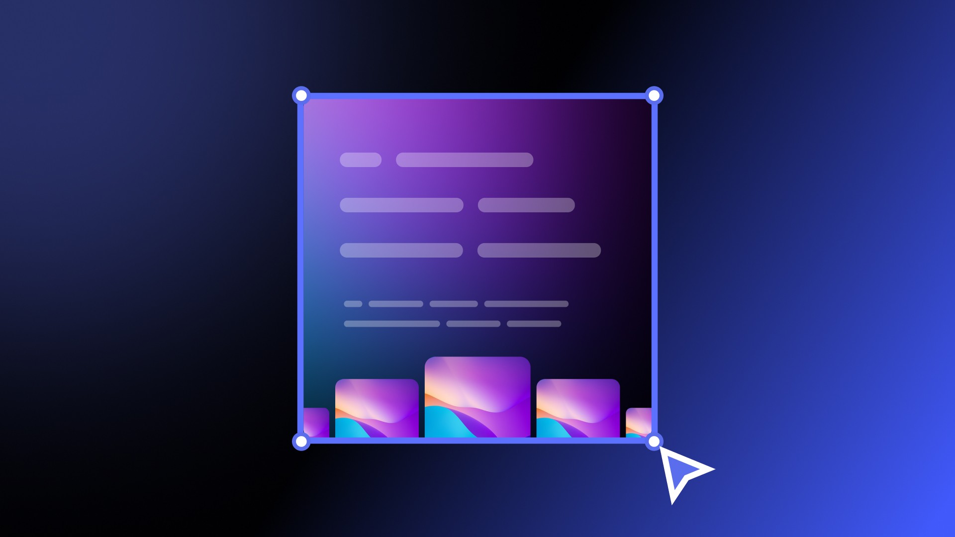 A cursor resizing a social media post in Figma