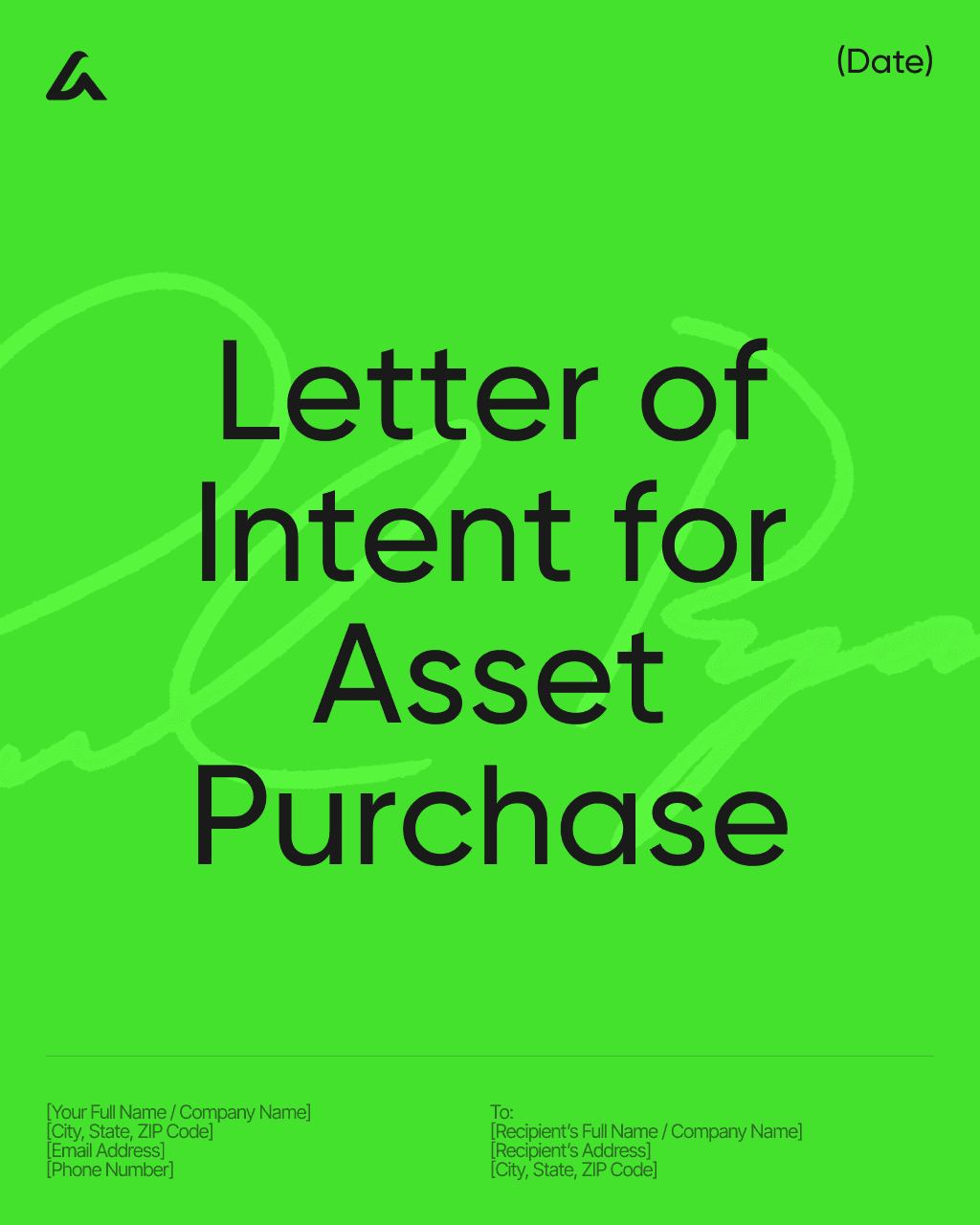 Letter of Intent for Asset Purchase
