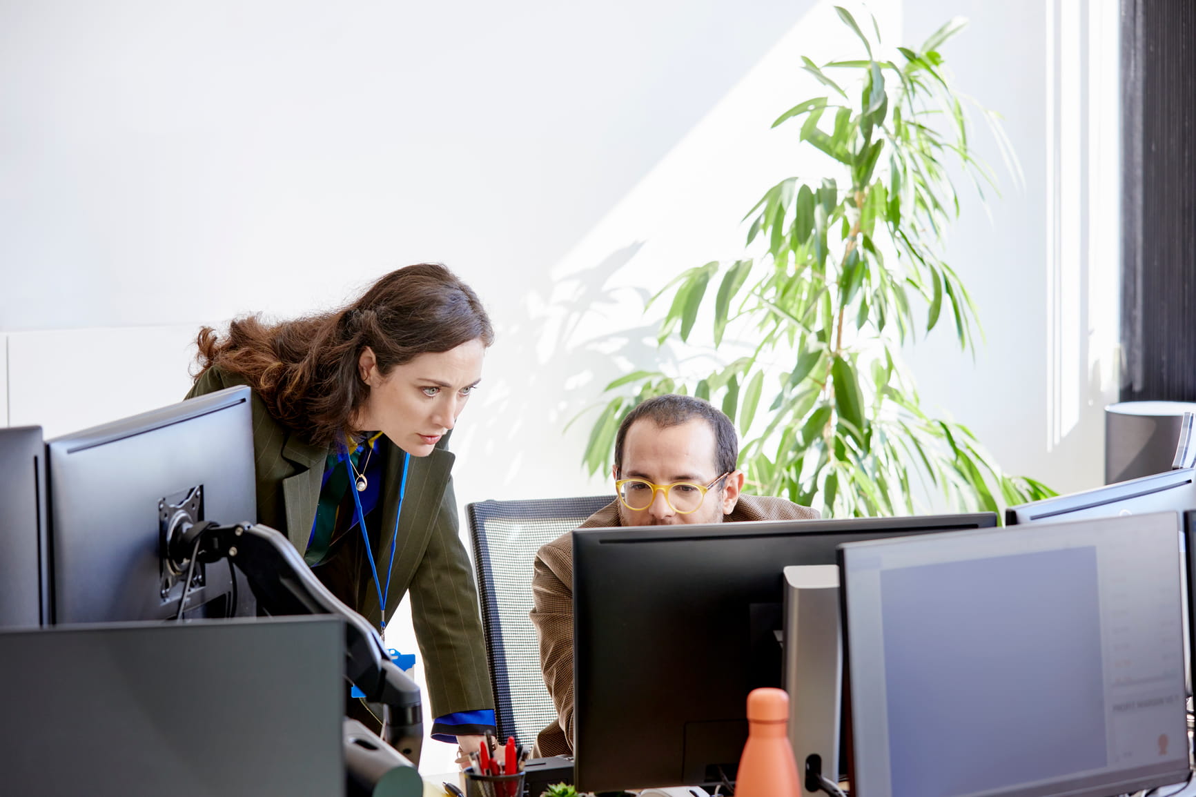 Coworkers in corporate environment