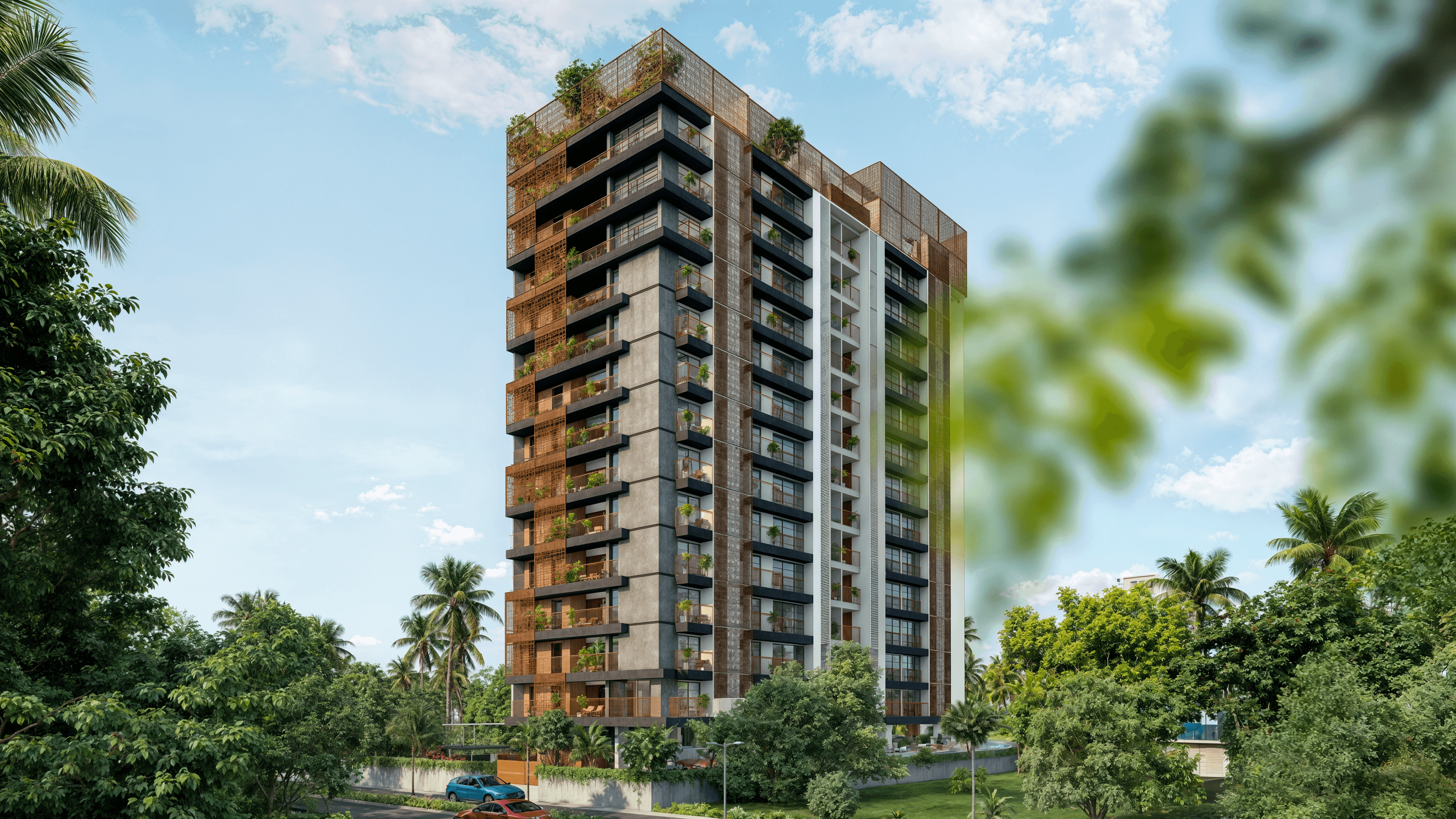 Close-up of hands holding a green crocheted handbag with a silver clasp.