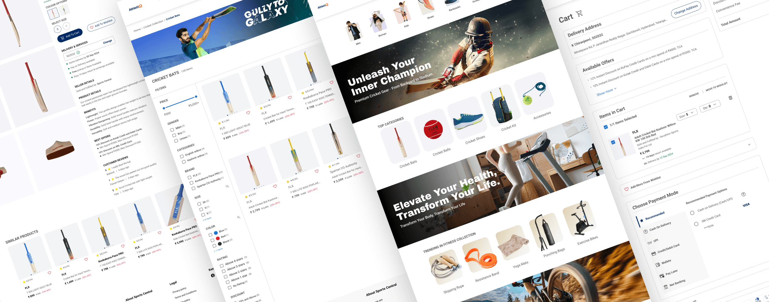 UI Screens of AthletiQ
