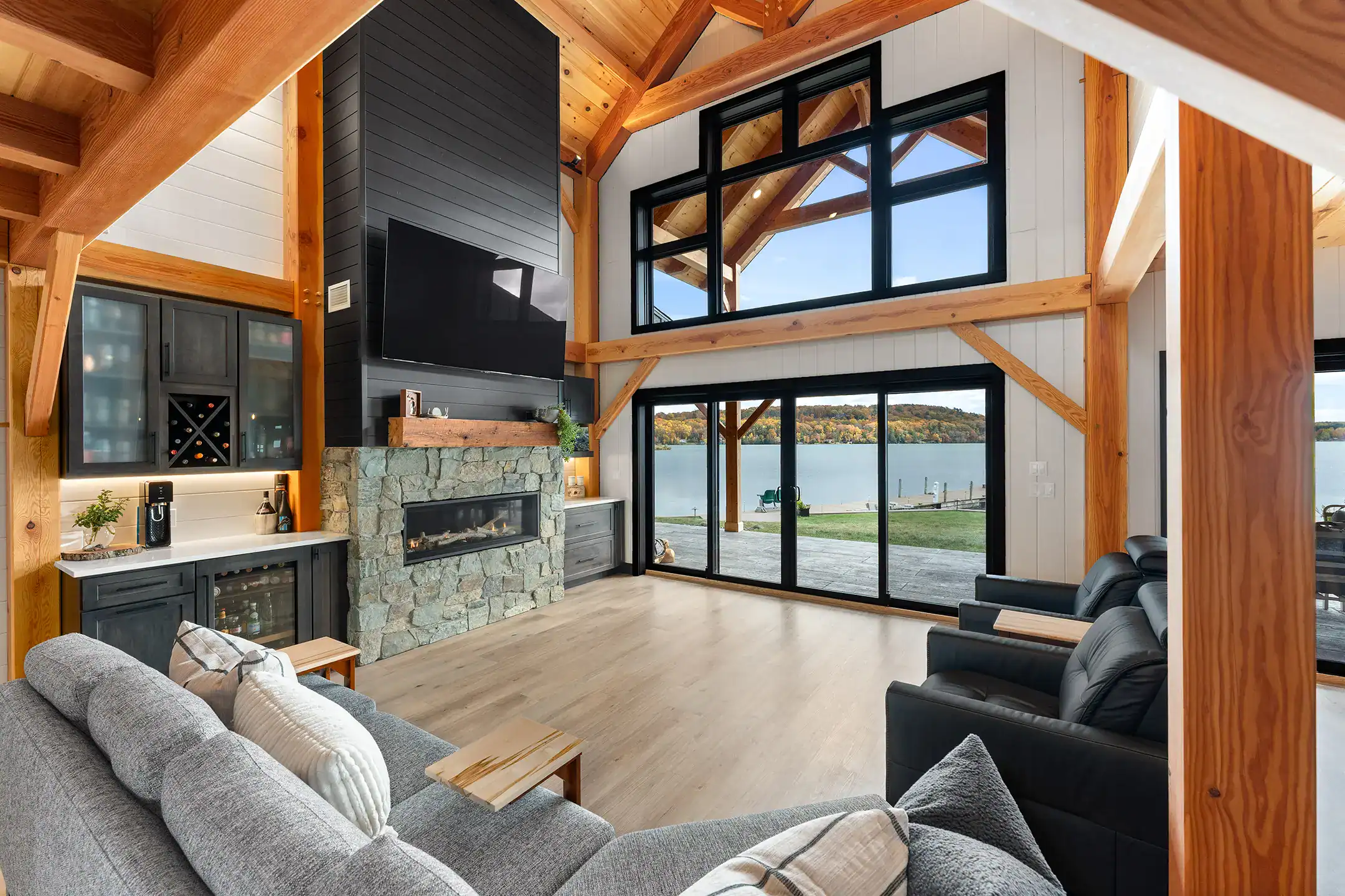 Upper Peninsula waterfront timber frame home photographed by Citadel Photography — view 11