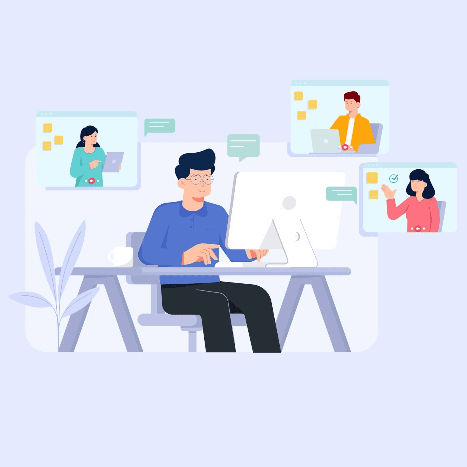 vector image of employees