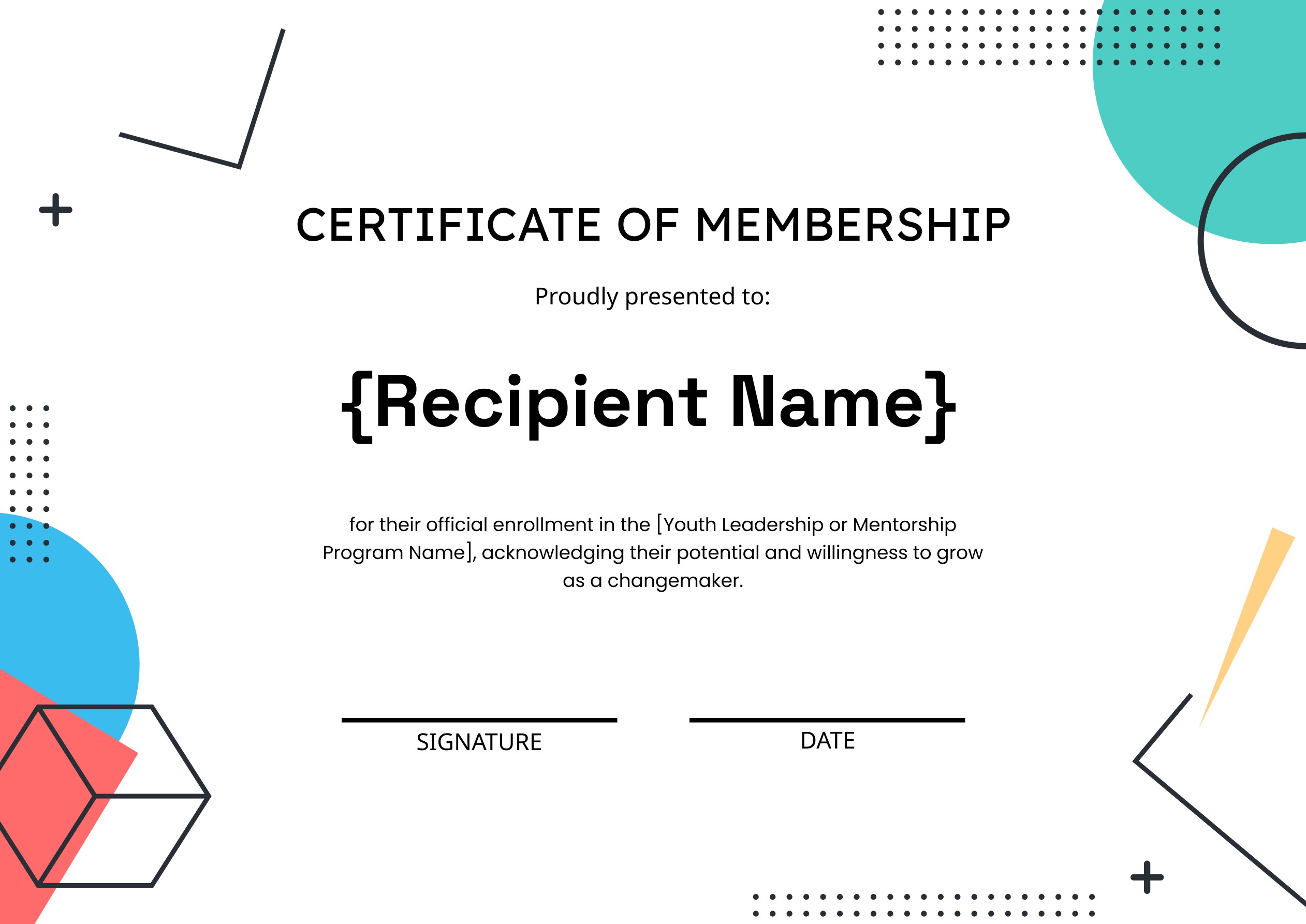 Wauld - Creative and lively certificate of membershpi template
