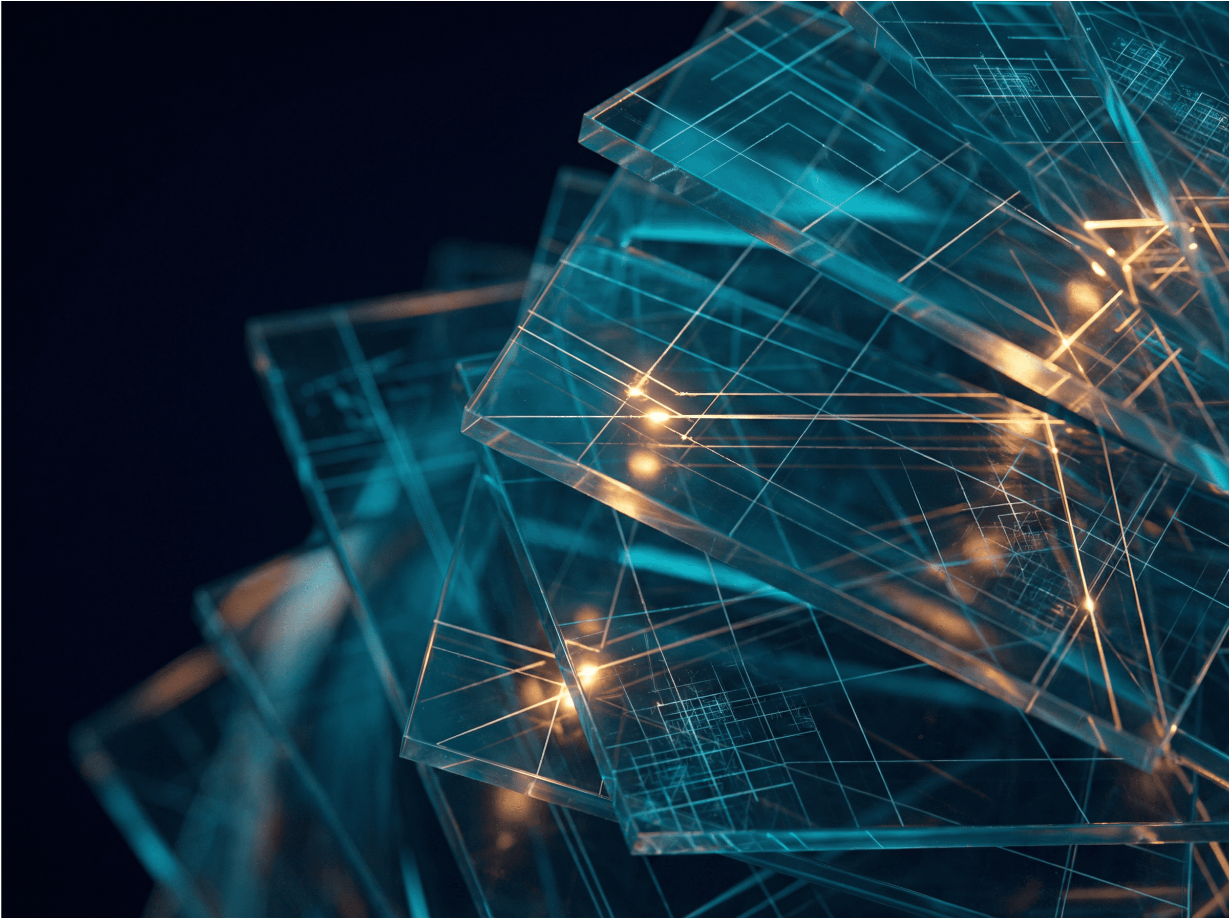 A person wearing headphones and a cap concentrates on audio production in a dimly lit studio filled with glowing screens and sound equipment, creating a dynamic and immersive music editing environment.