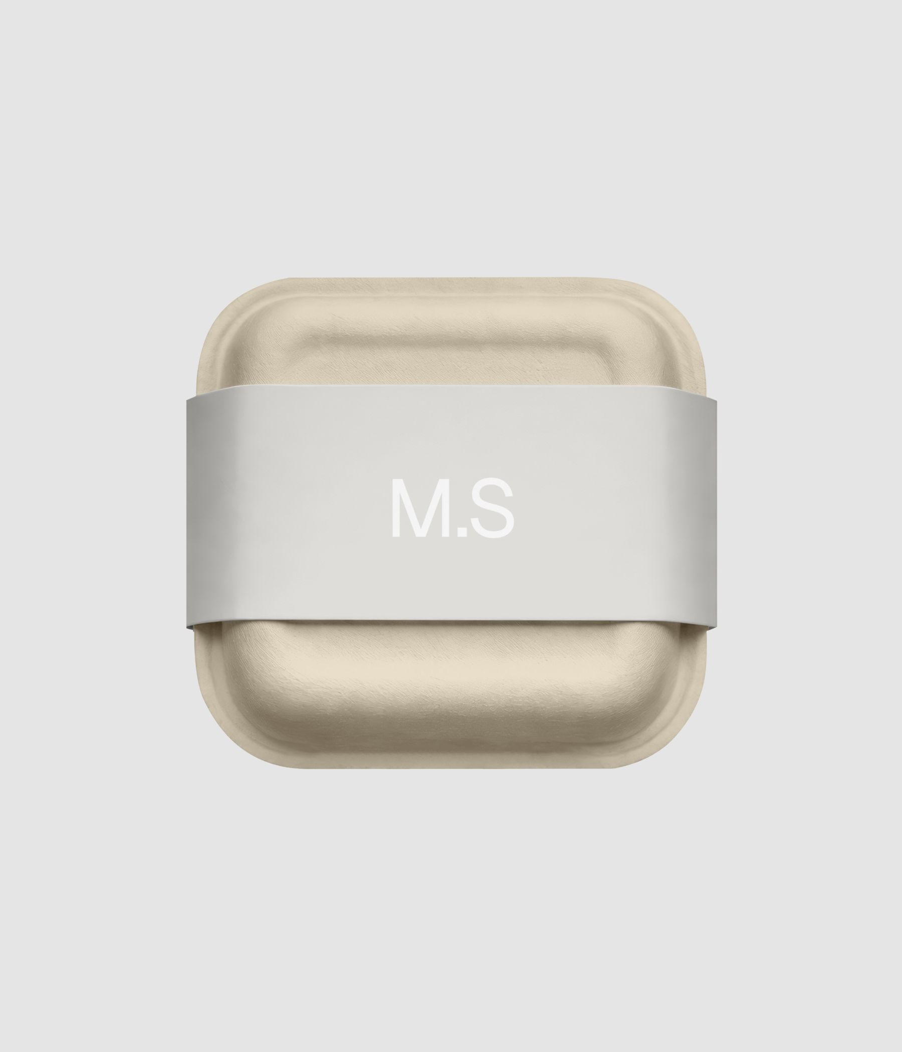 Clean meal box mockup with paper wrap sleeve for delivery and branding showcase