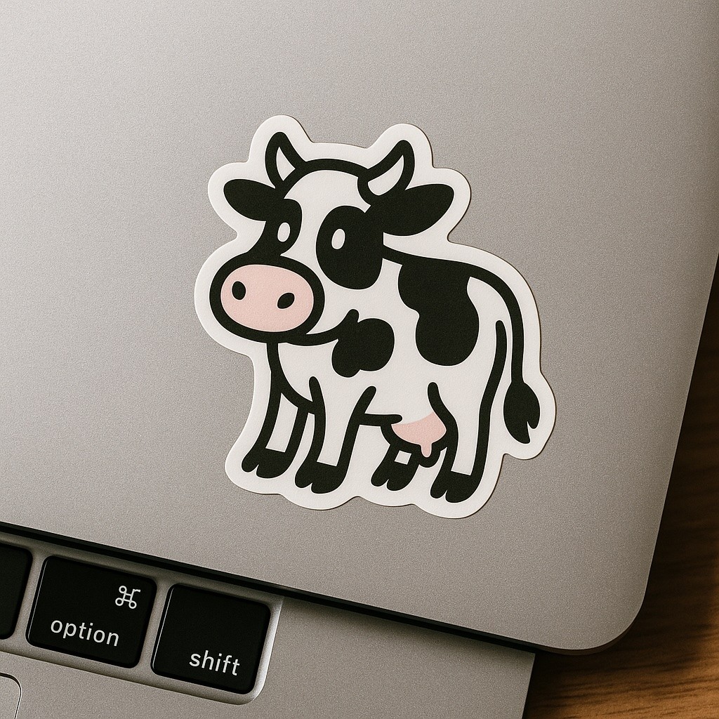 Moooon Sticker on laptop