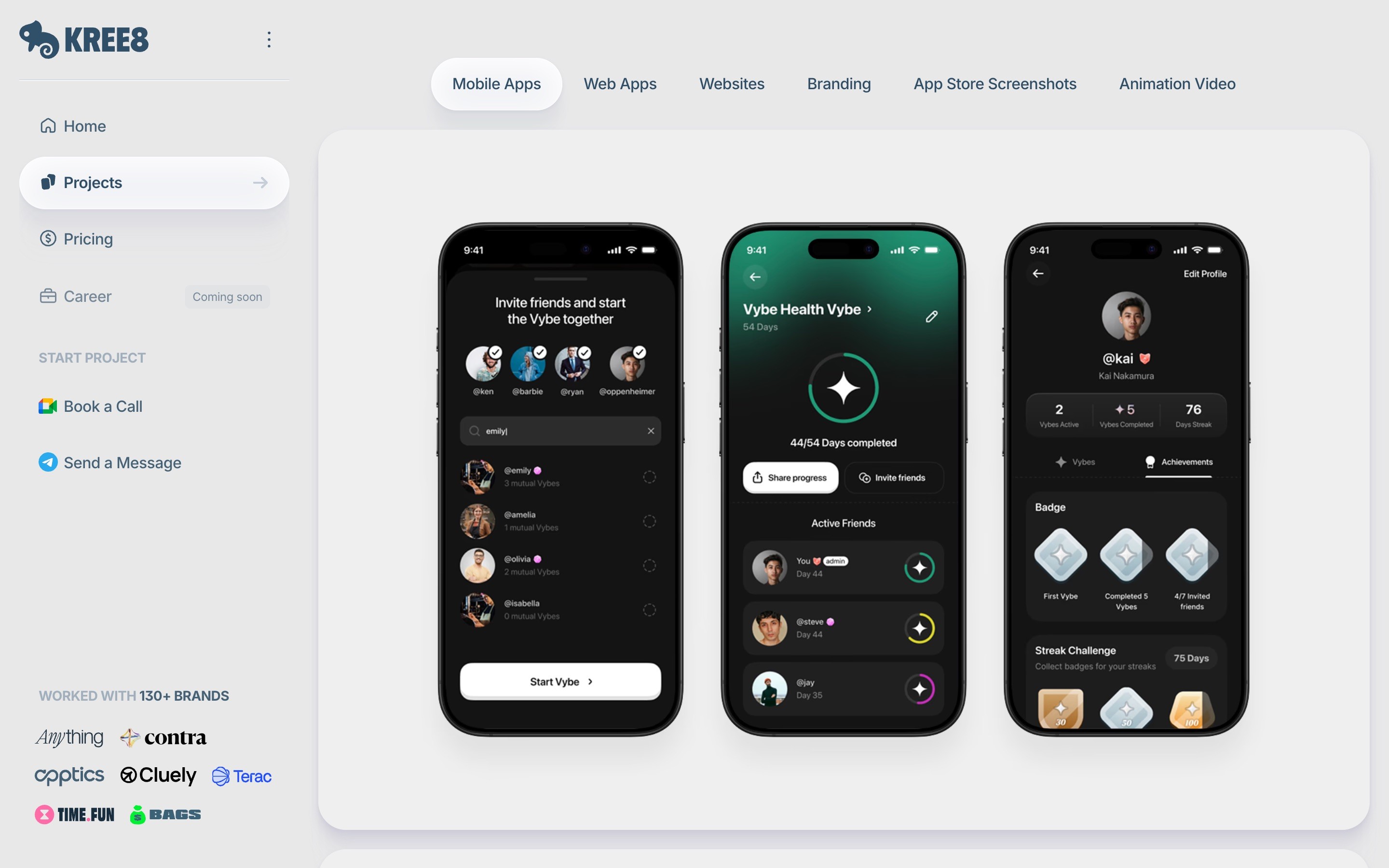 B2B Marketing Agency page with text: "We build high-performing marketing engines for B2B Brands." Leaf illustration and logos at bottom.