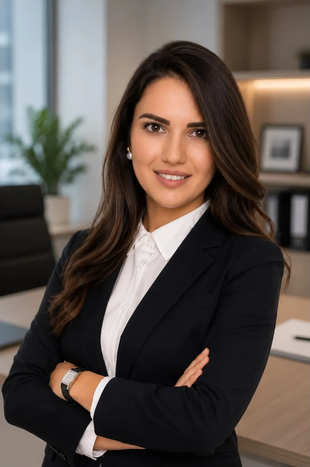 Portrait of a confident businesswoman with arms crossed in office