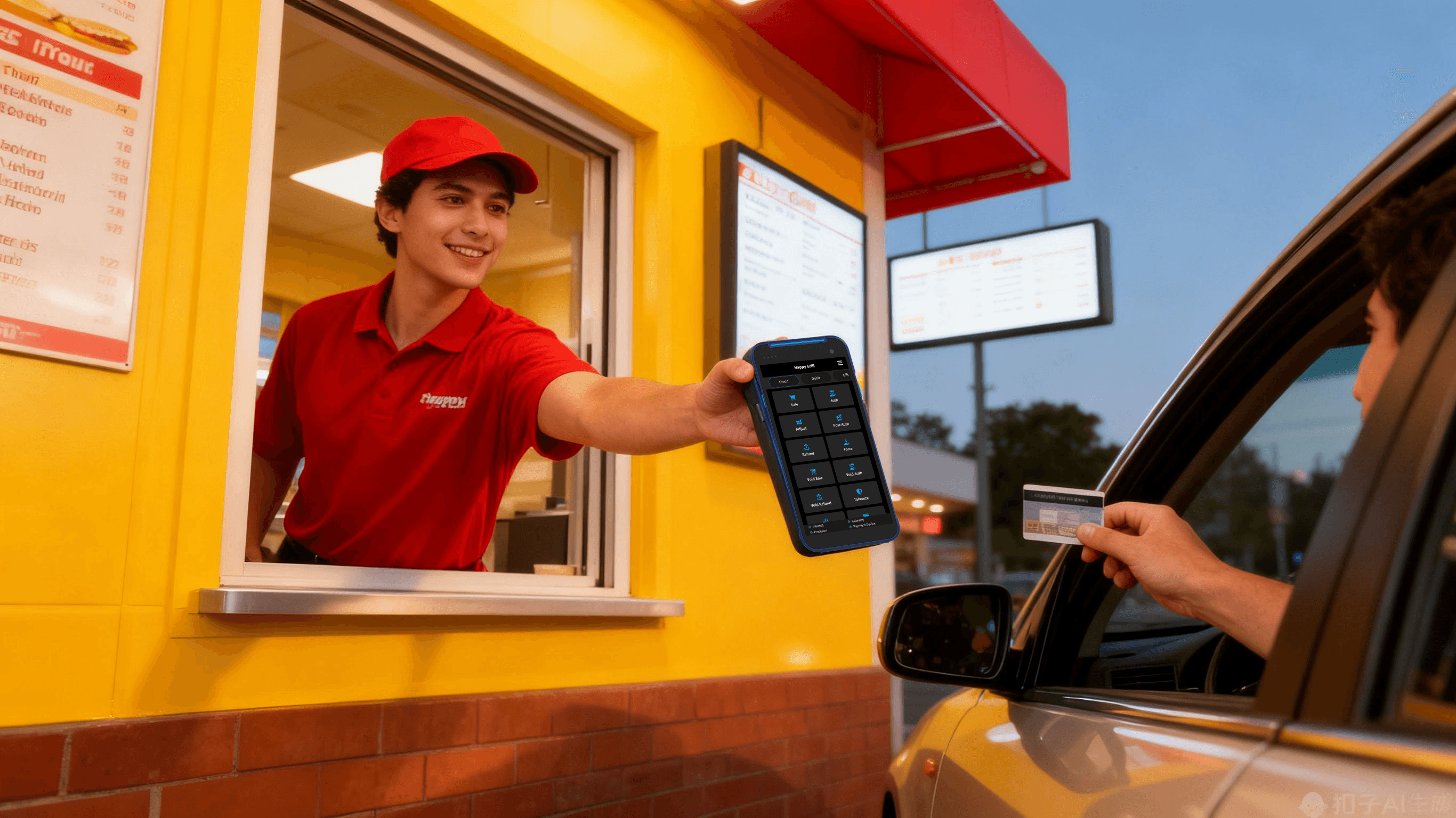 aldelo ePay device for card swiping at drive-thru