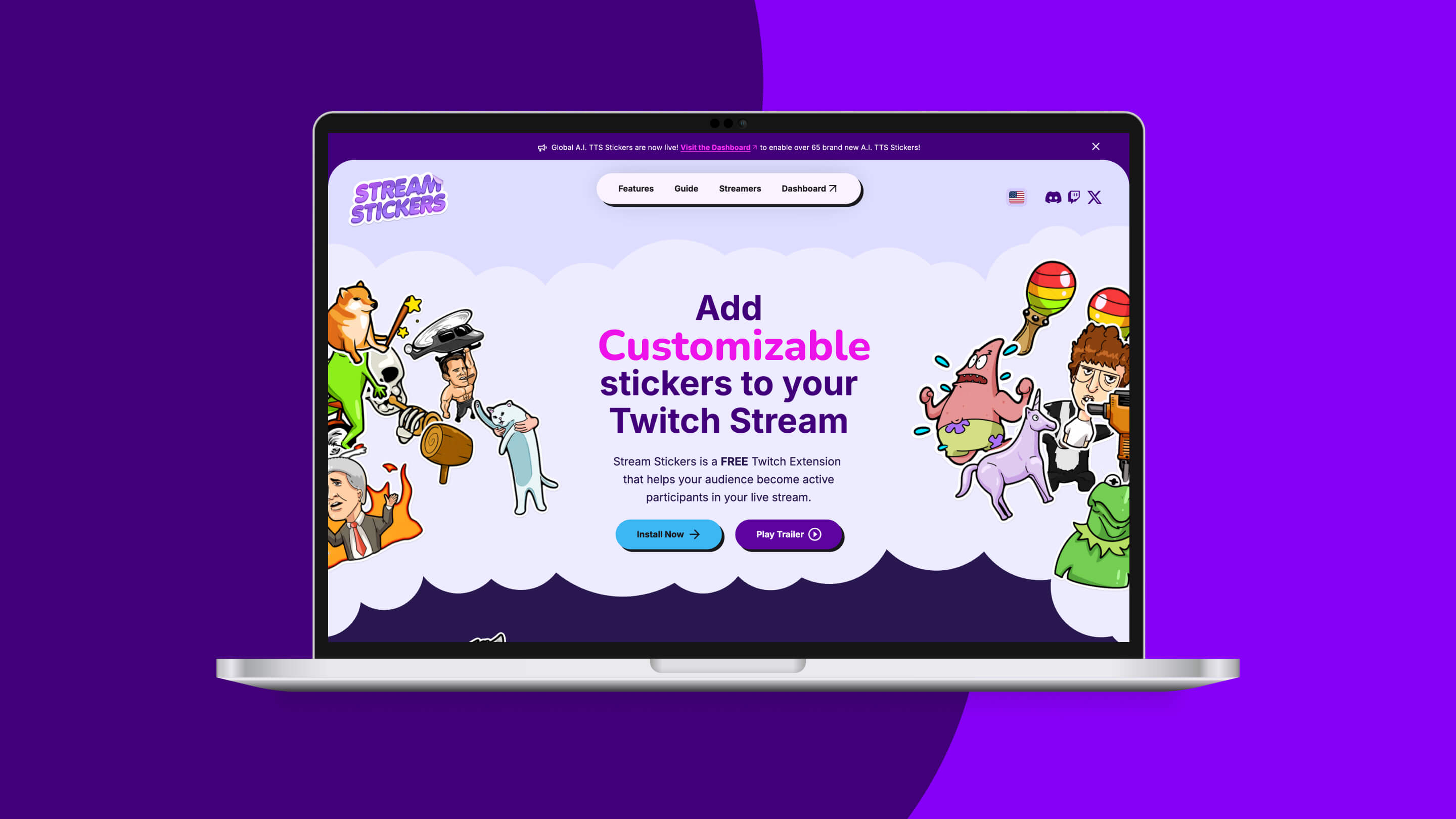 Stream Stickers website design UK