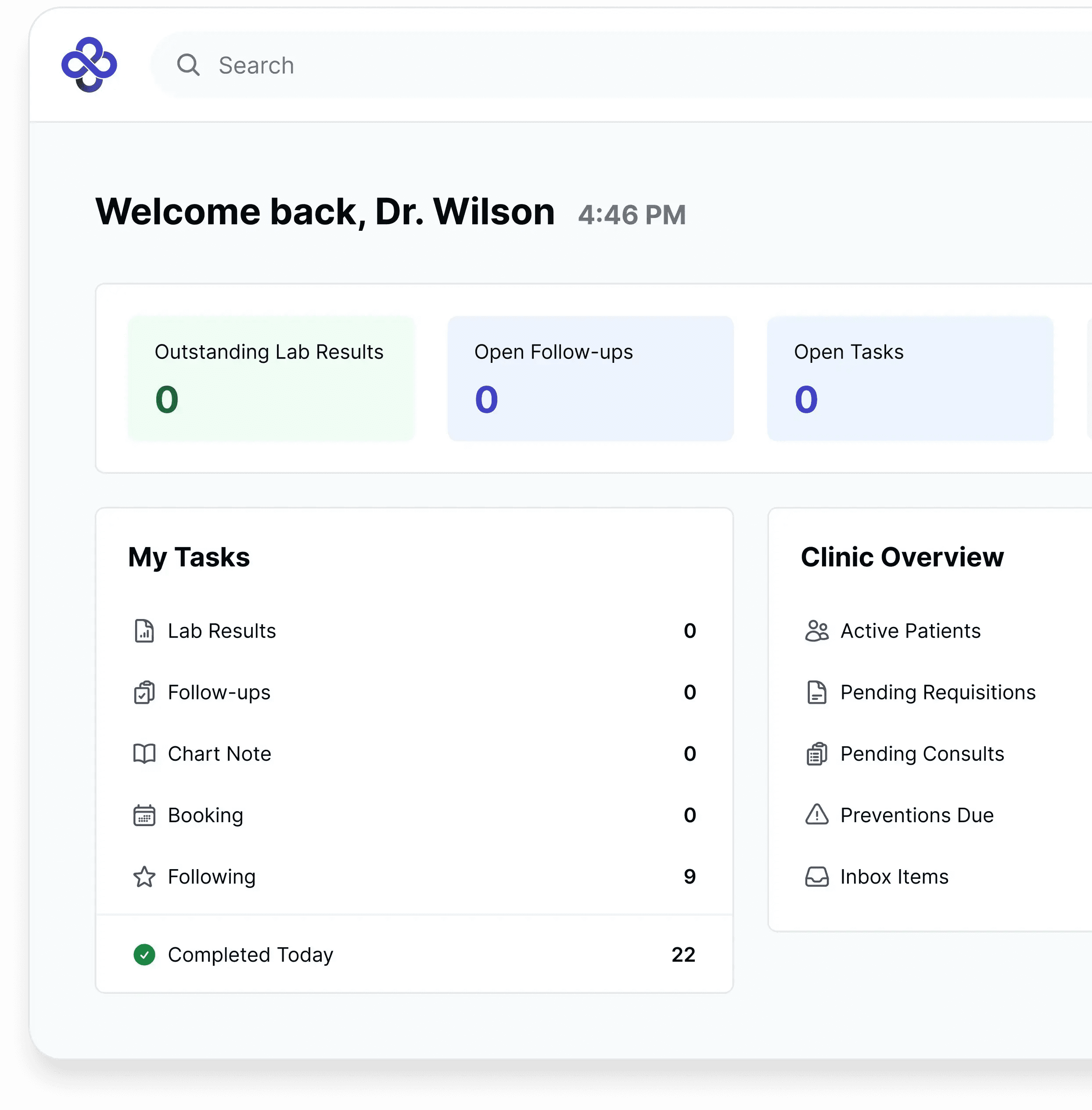 Aeon EMR Dashboard Screenshot