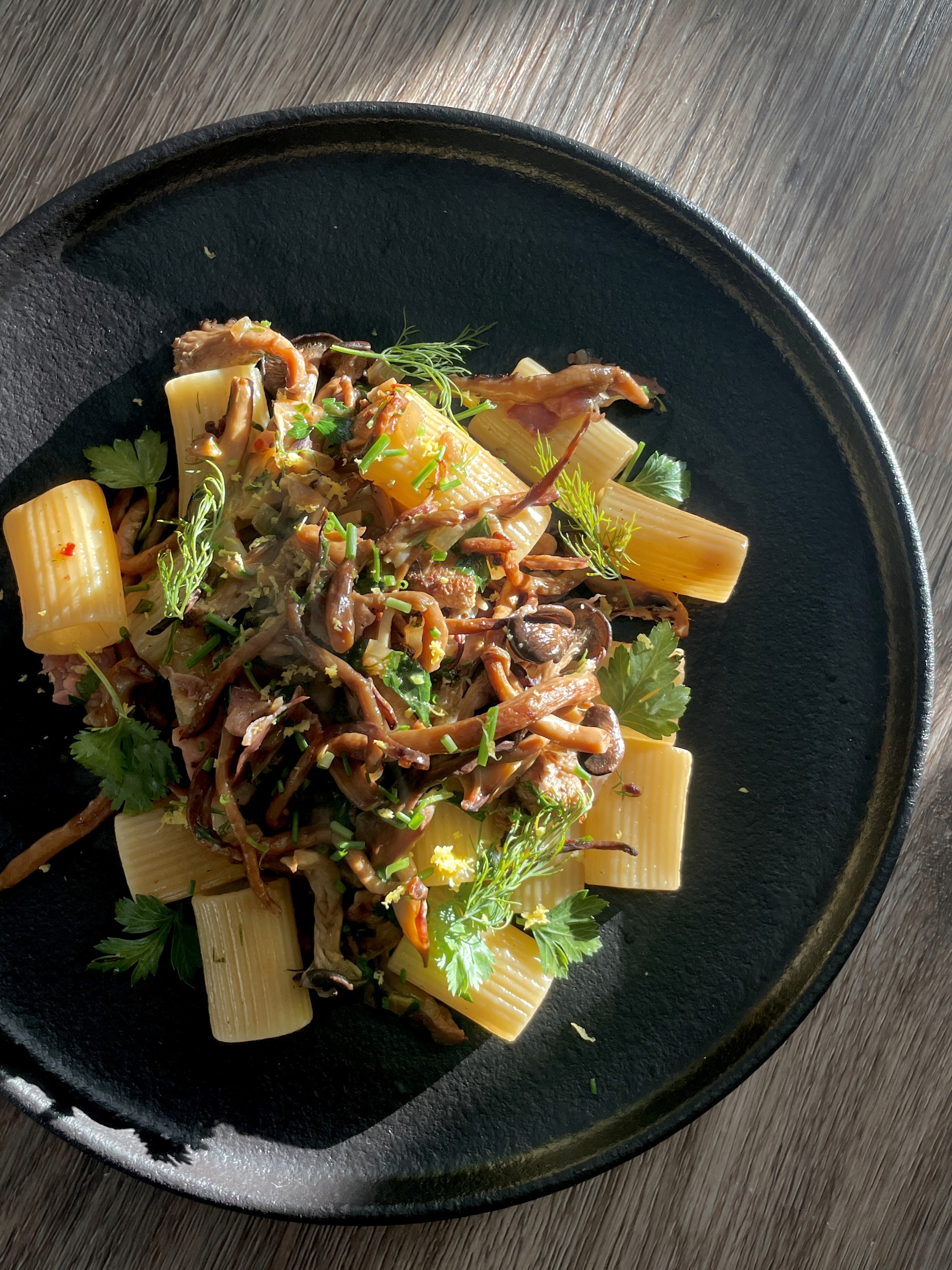 Mixed mushroom rigatoni