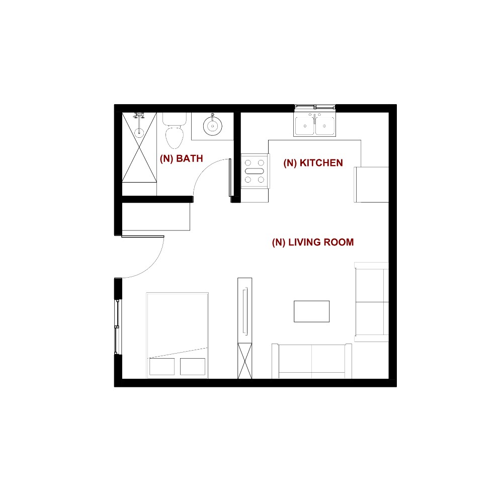 Studio adu floor plan layout