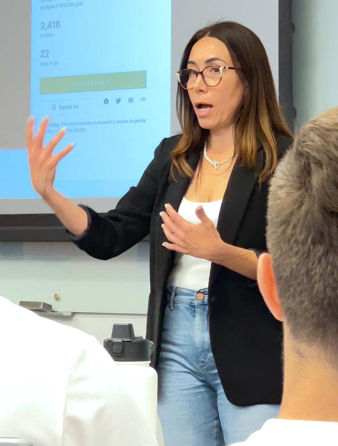 Alejandra Copeland leading a session about Crowdfunding at FIU