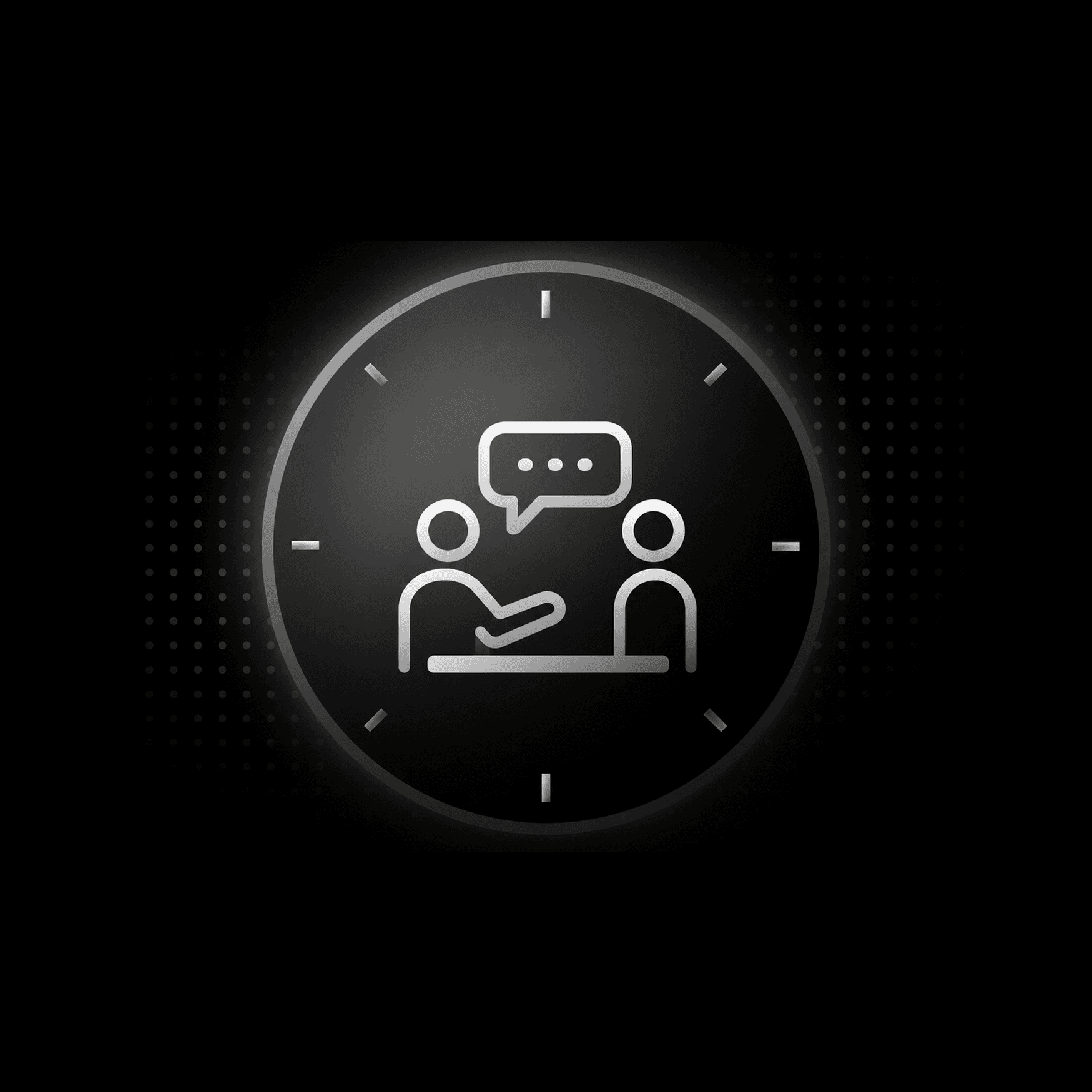 A black watch with a glowing face displayed against a solid black background, emphasizing its sleek design.