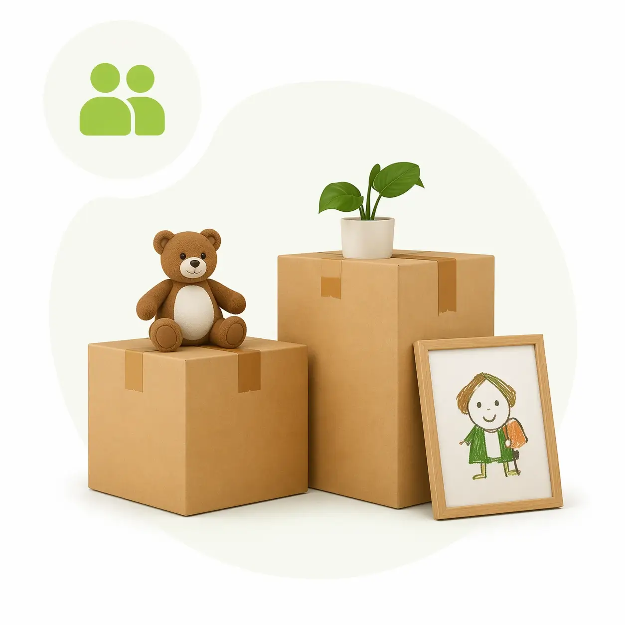 A smartphone displaying a price range for a moving with a check-icon above it