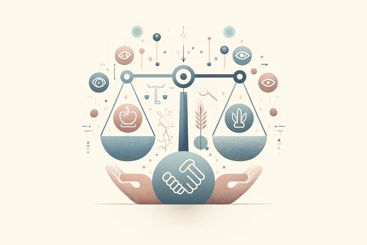 Ethical AI principles promoting fairness, transparency, accountability, and responsible artificial intelligence development