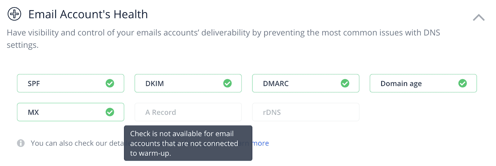 Reply.io, the Email Health Checker output showing SPF, DKIM and DMARC status for a sending domain