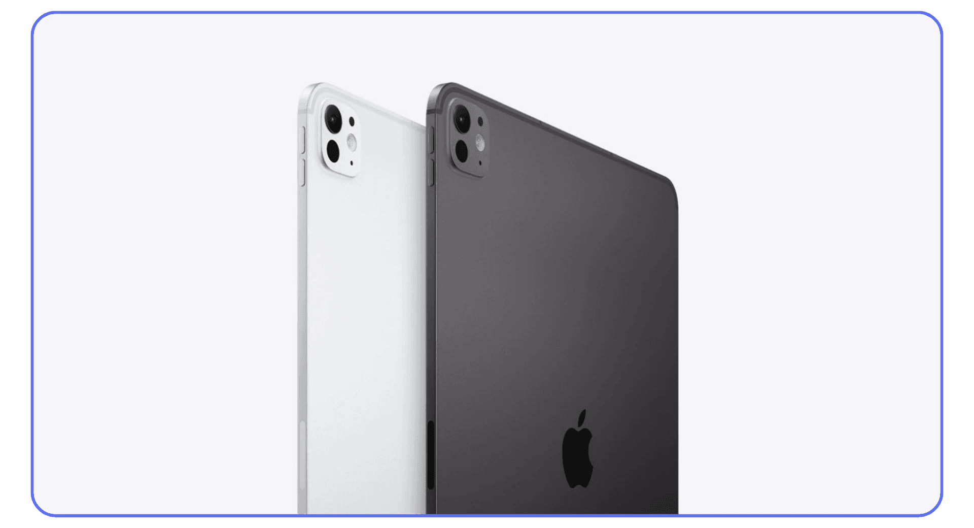 Two Apple iPad Pro devices, one in silver and one in space gray, showcasing the sleek back design and dual-camera system.