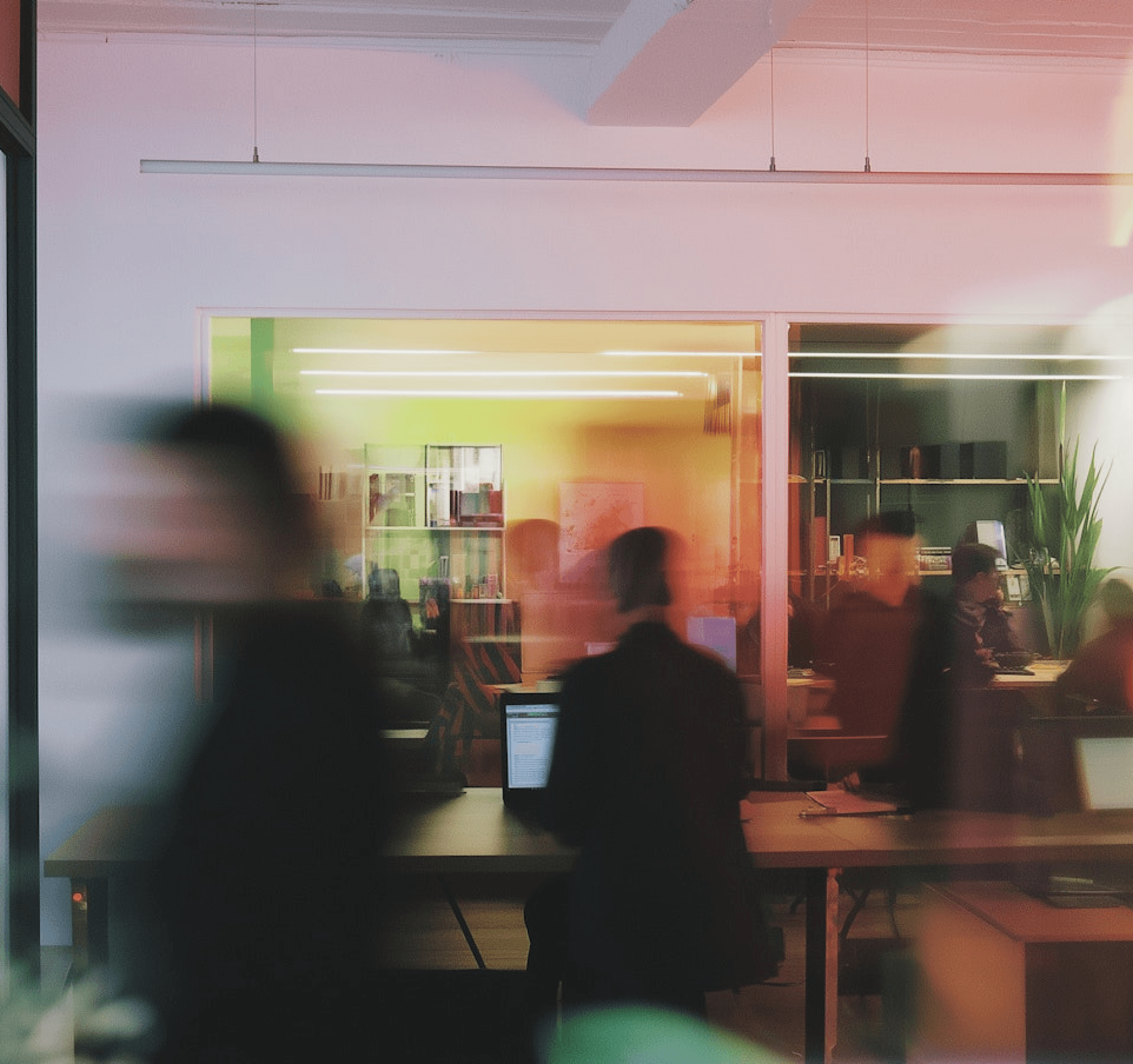 A blured office