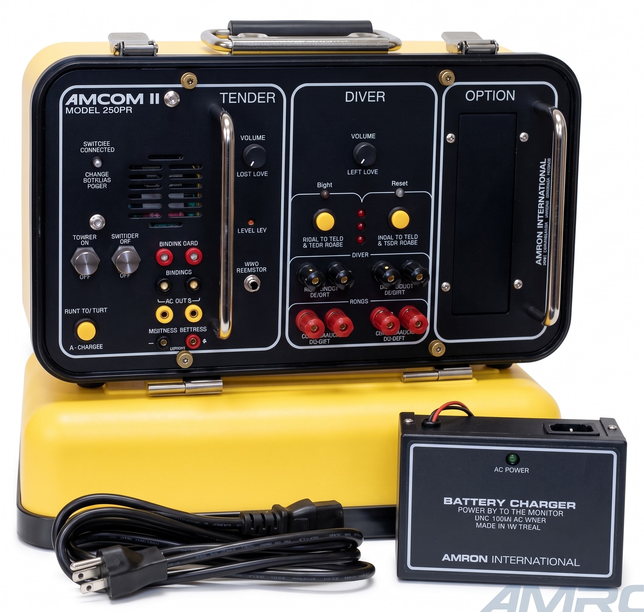 Historical profile reference: two men Amron communications box.
