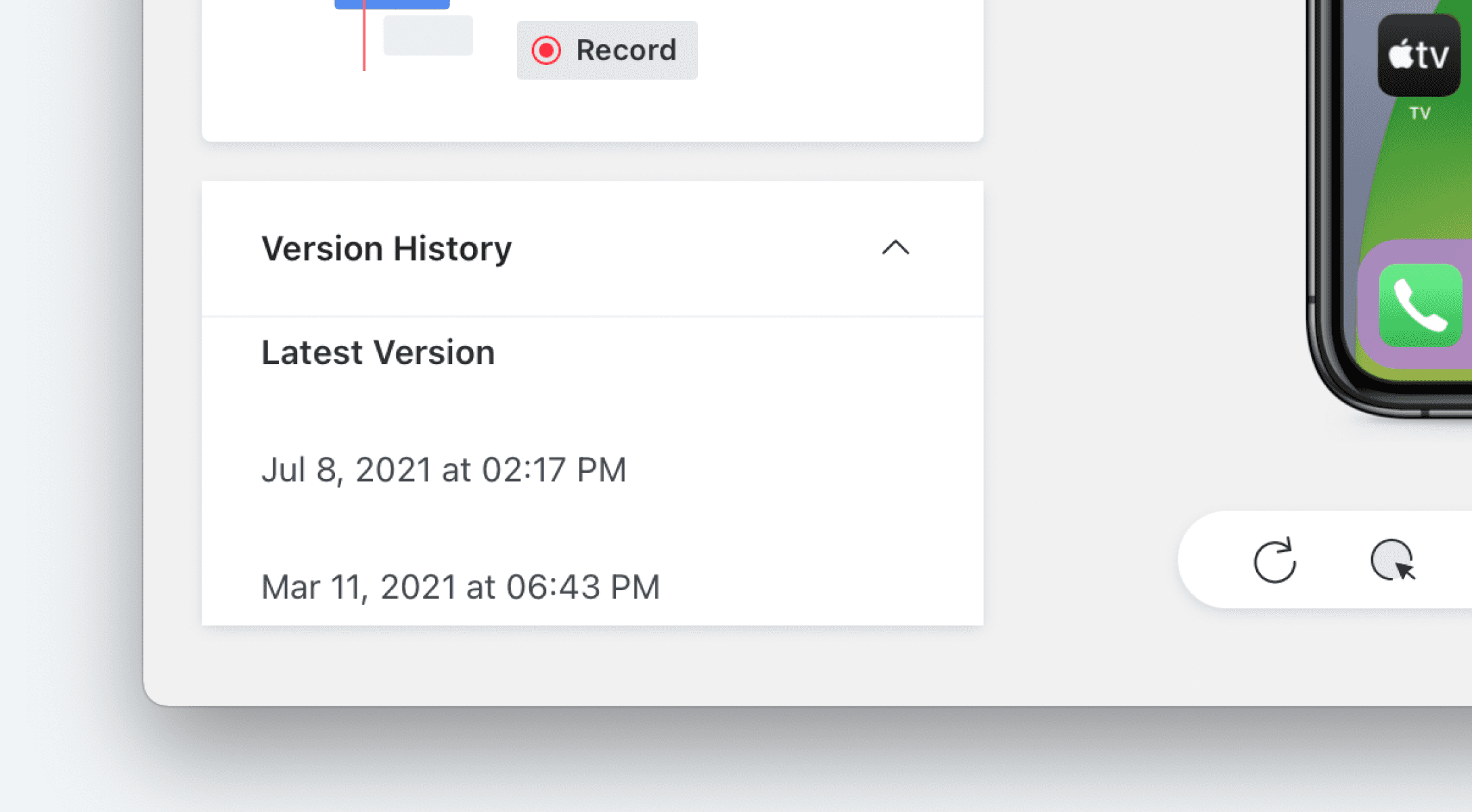 Version history in ProtoPie Cloud