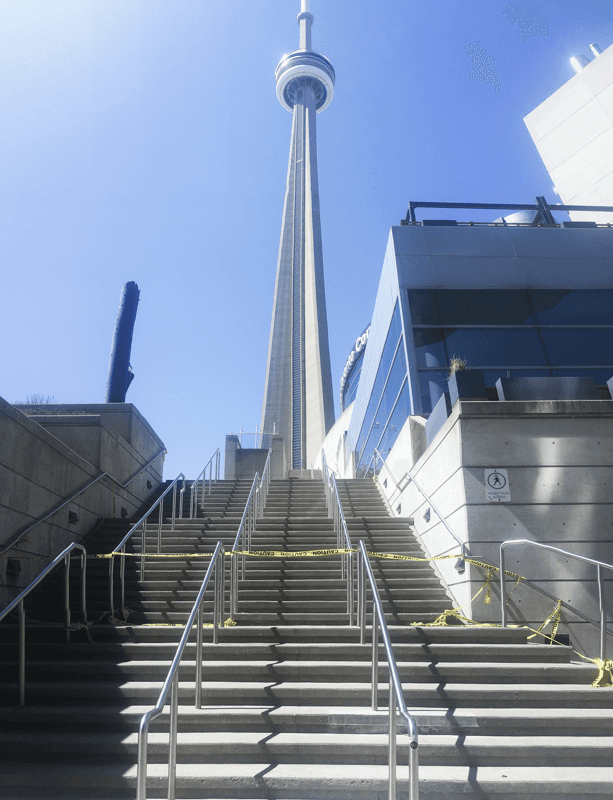 caution tape outside CN Tower
