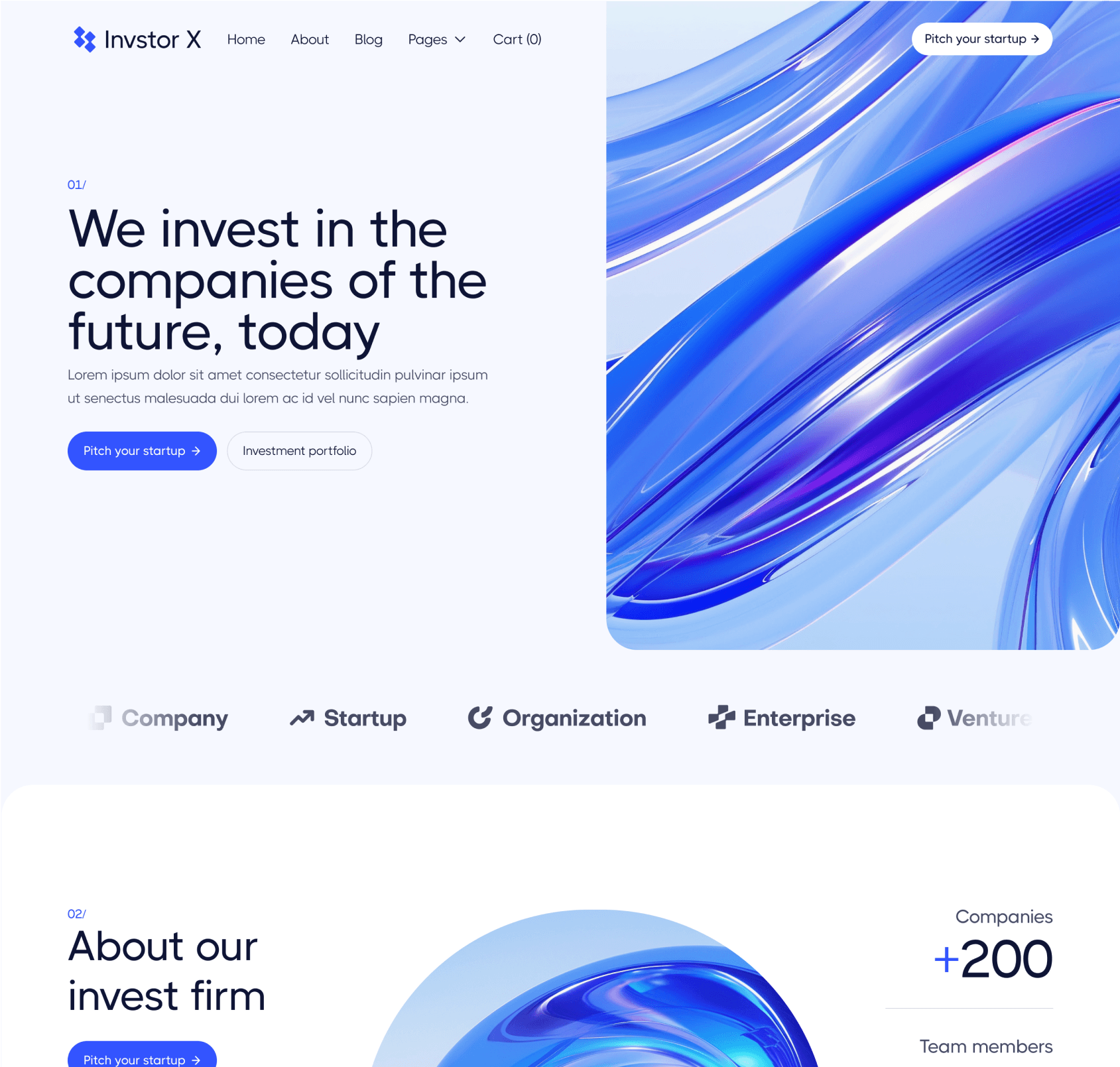 Invstor X - Home V1 Page - Investment Firm Framer Template