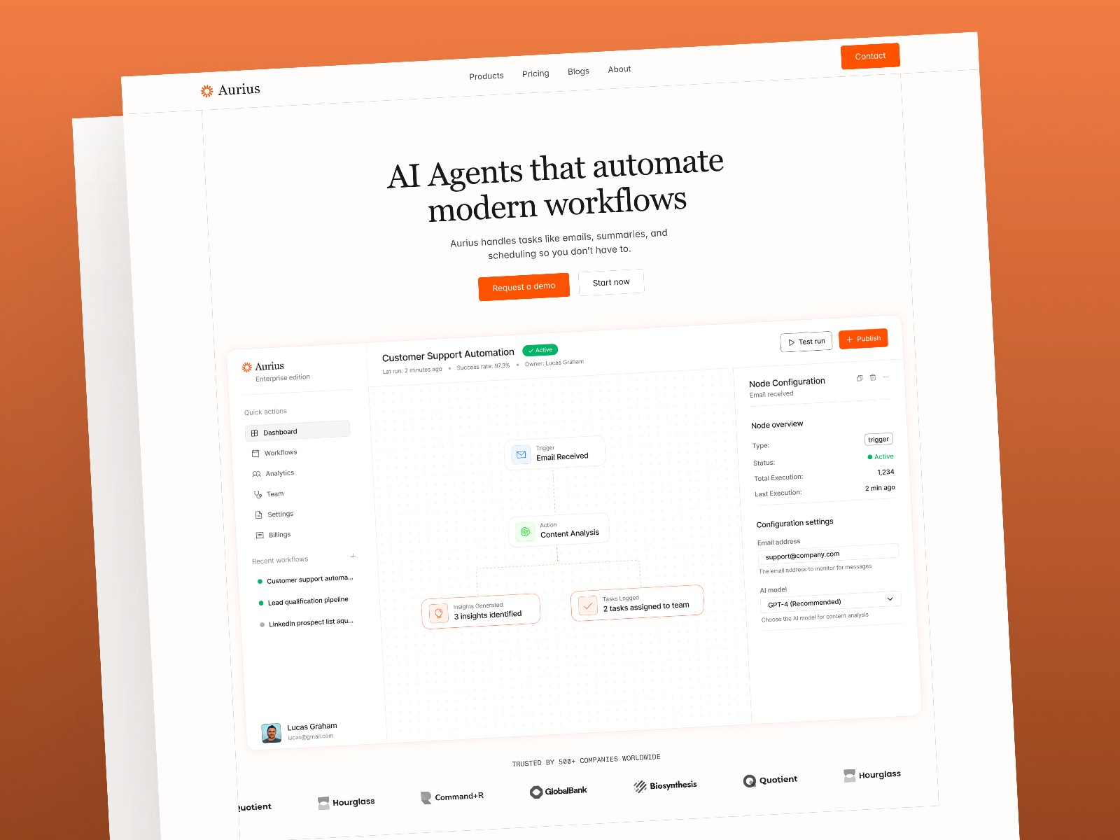 Aurius template preview