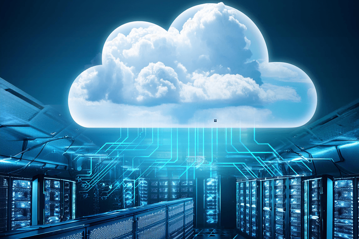 Wolke aus Datensätzen im Server