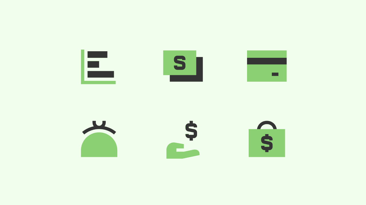 Sharp Flat Finance Icon Set