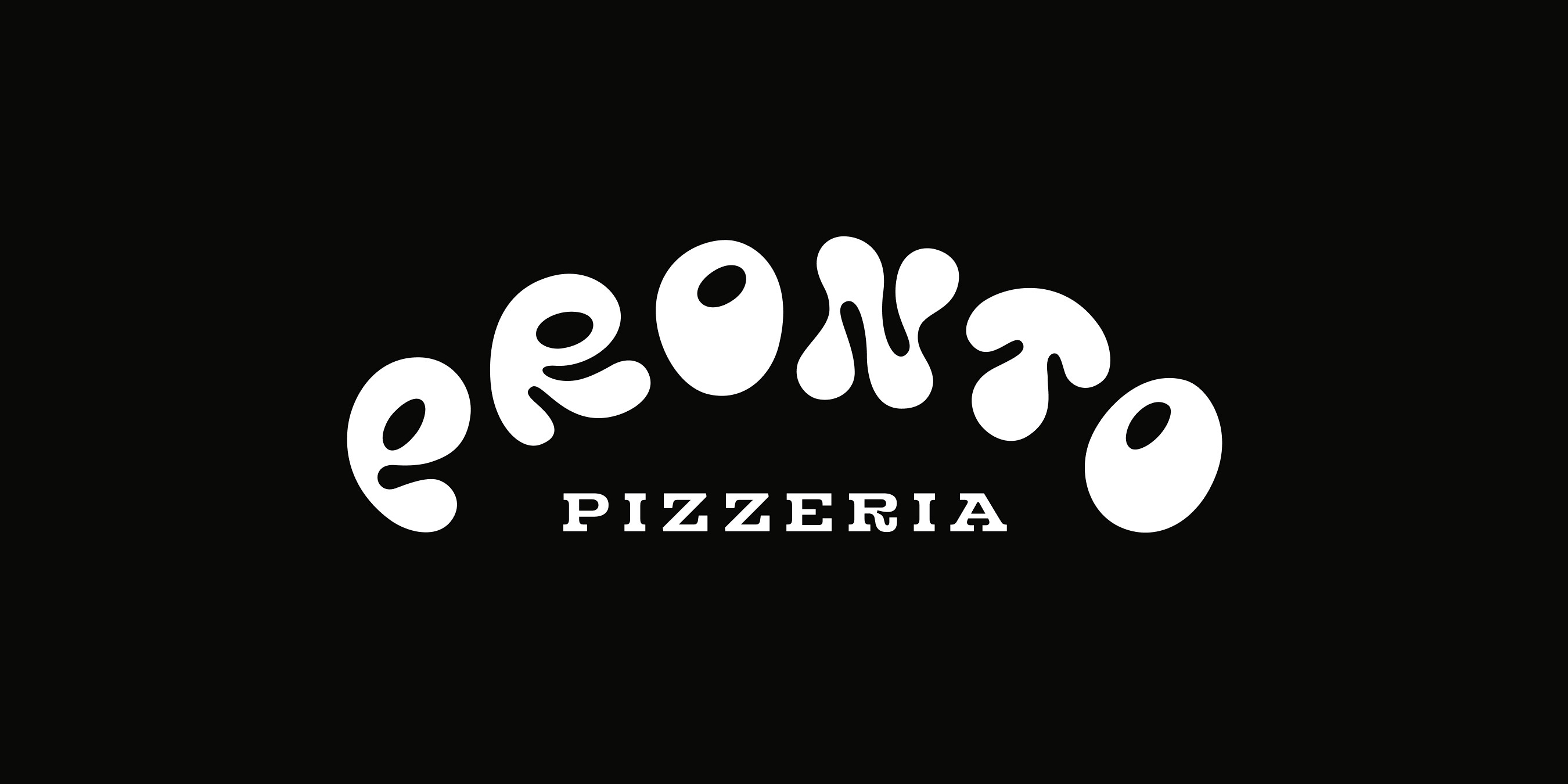Pronto Pizzeria logo in black & white
