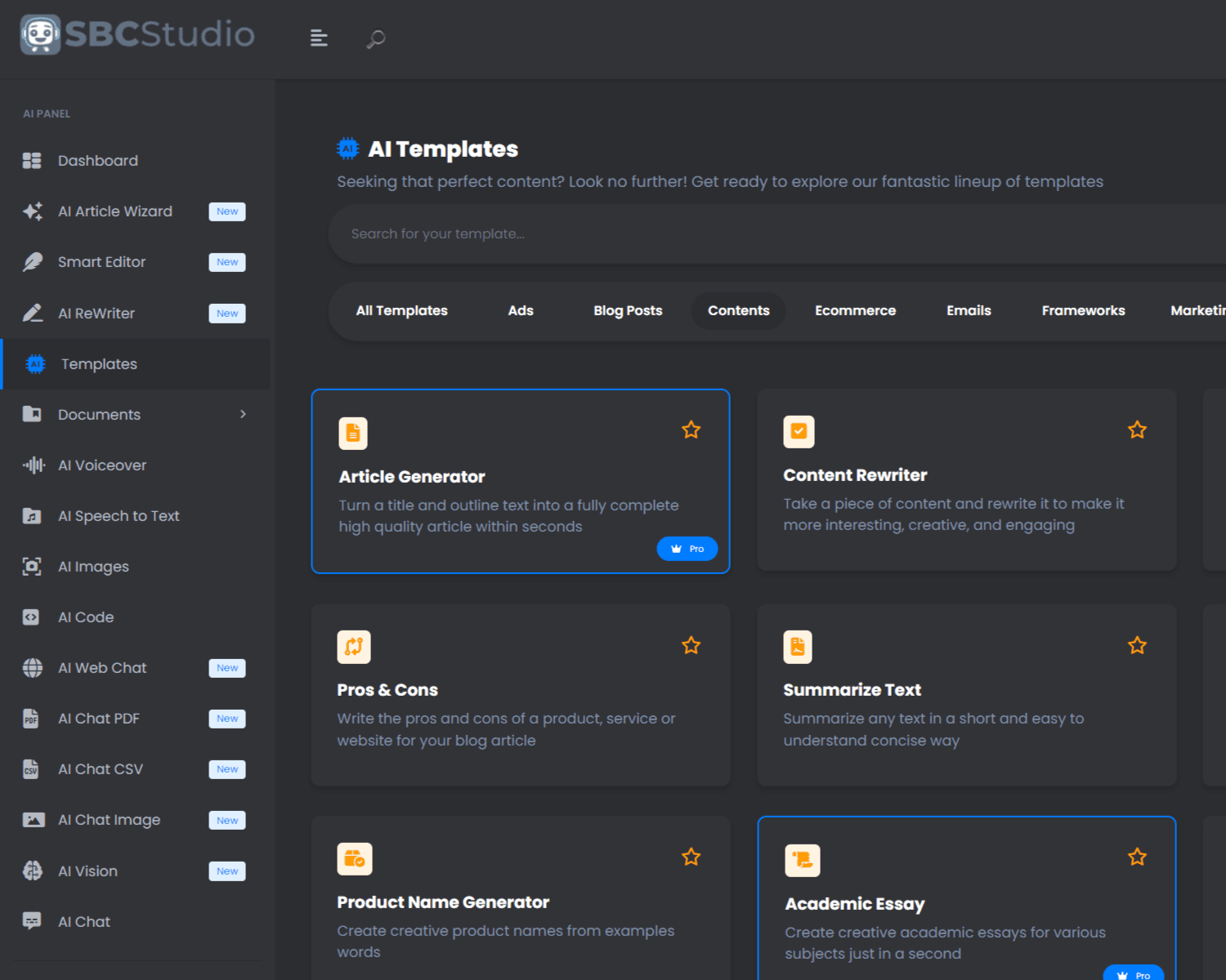 SBCStudio AI Templates