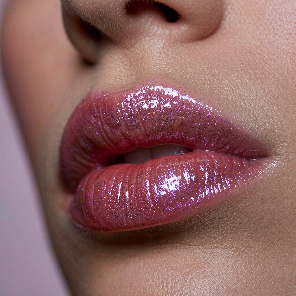Chameleon Glitter Lip Gloss — on skin