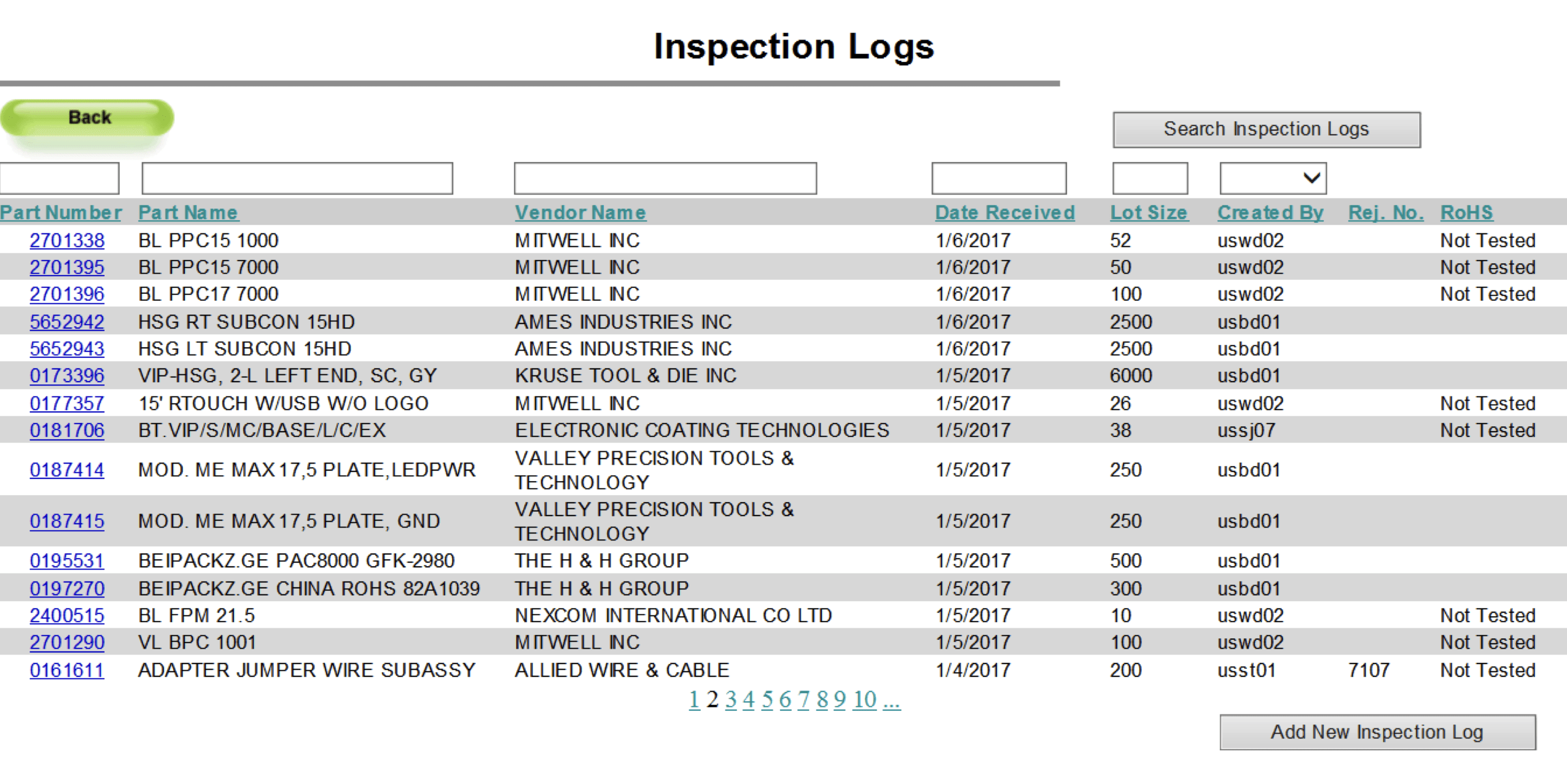 Phoenix Contact screenshot of old system