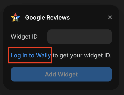 Log in to Wally link