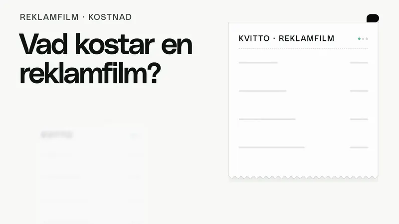 Filmaffisch: Vad kostar en reklamfilm?