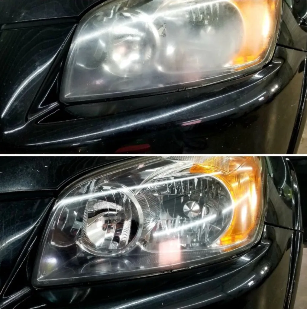 Headlight restoration before and after