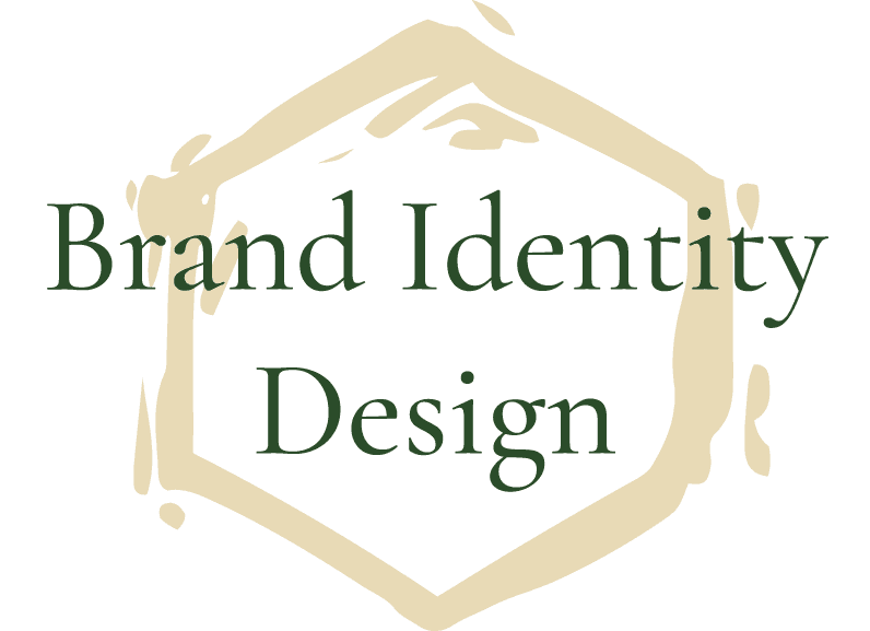 honeycomb-like hexagon illustration with the text Brand Identity Design