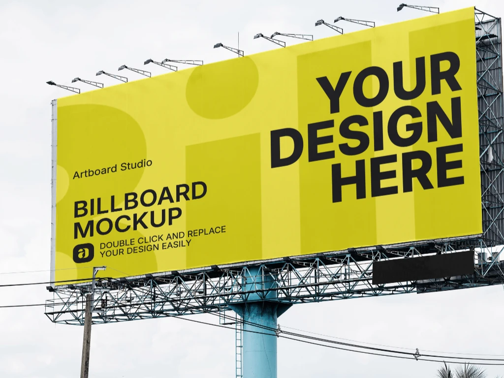 Highway billboard mockup