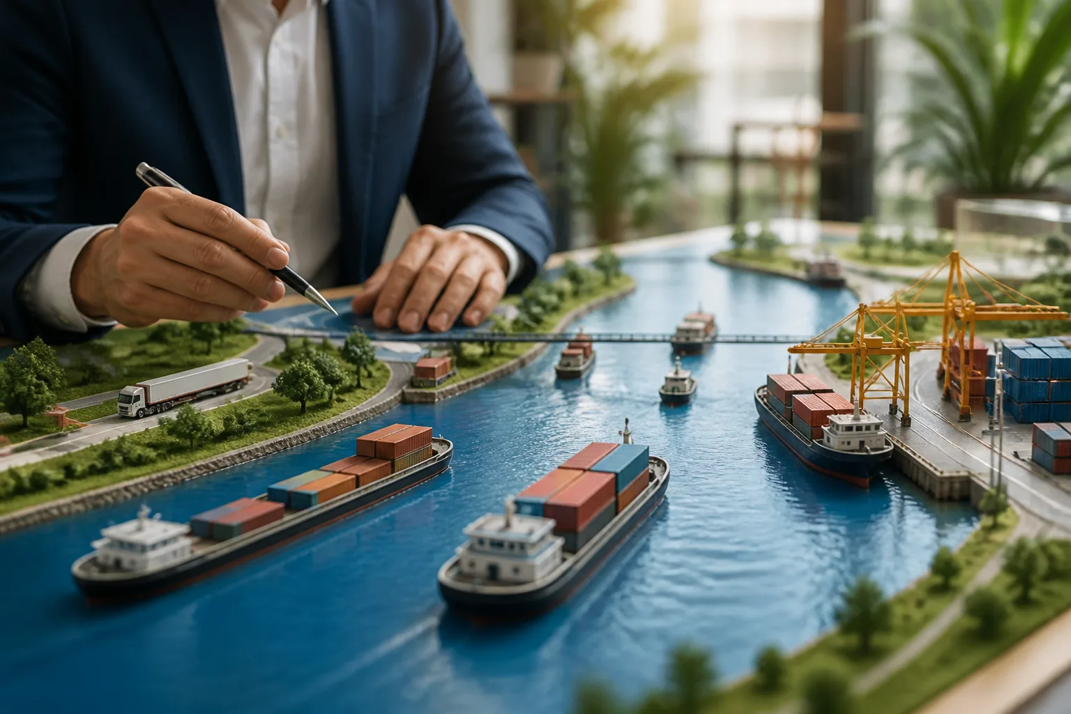 a Transport of freight via rivers, canals, lakes and other inland waterways, including inside harbours and ports