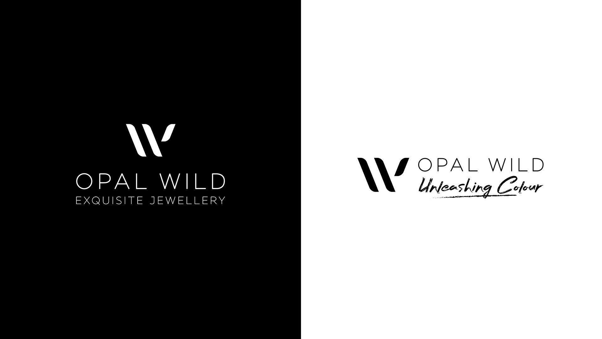 Opal Wild logo mark with slogan and layout variations