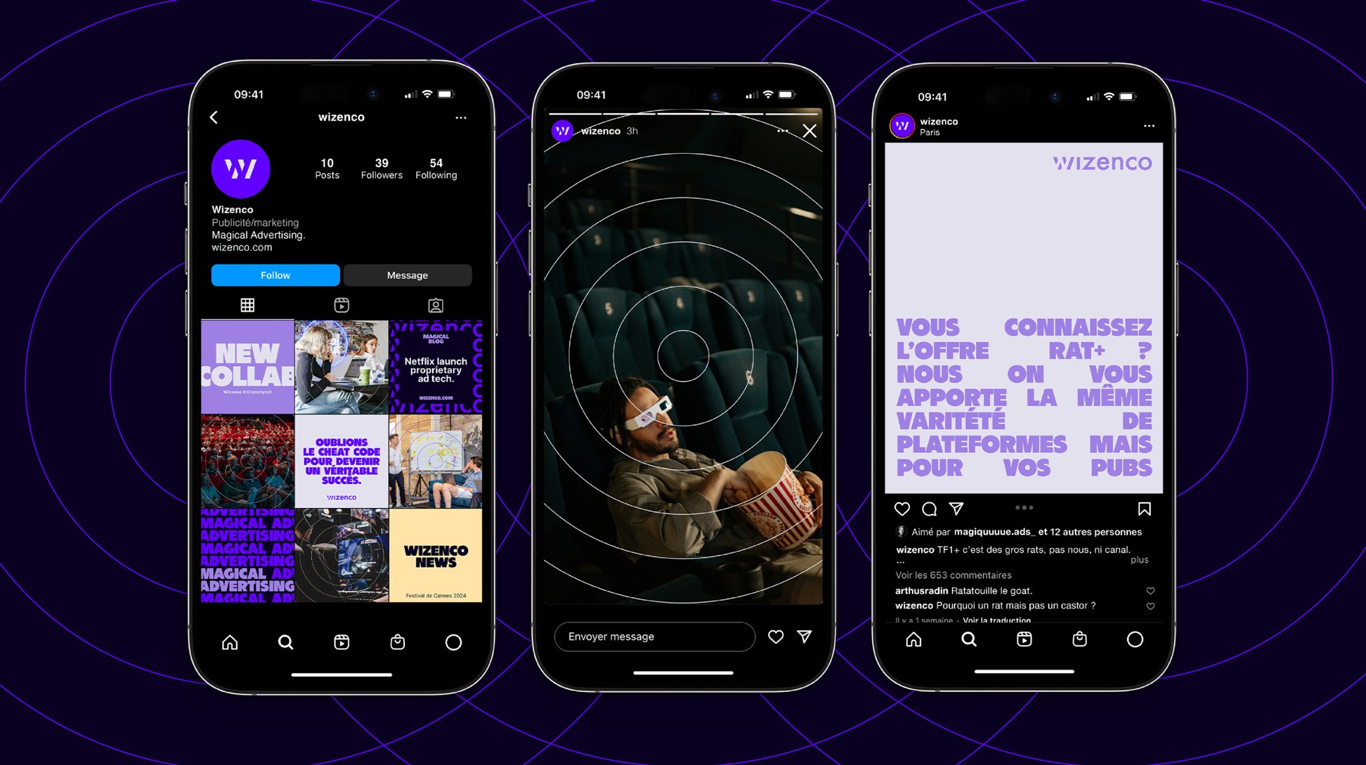 Post, story et feed Instagram de Wizenco.
