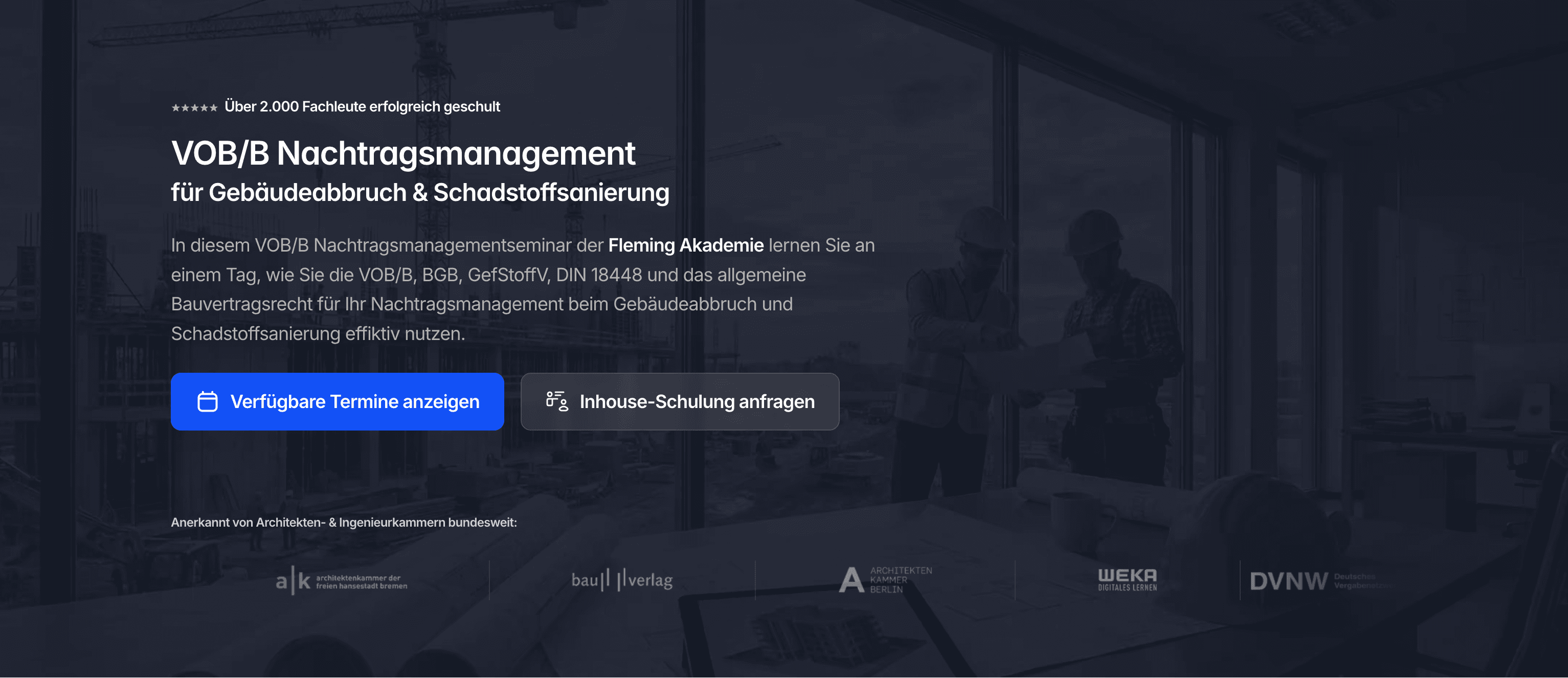 GefStoffV und DIN 18448 und VOB