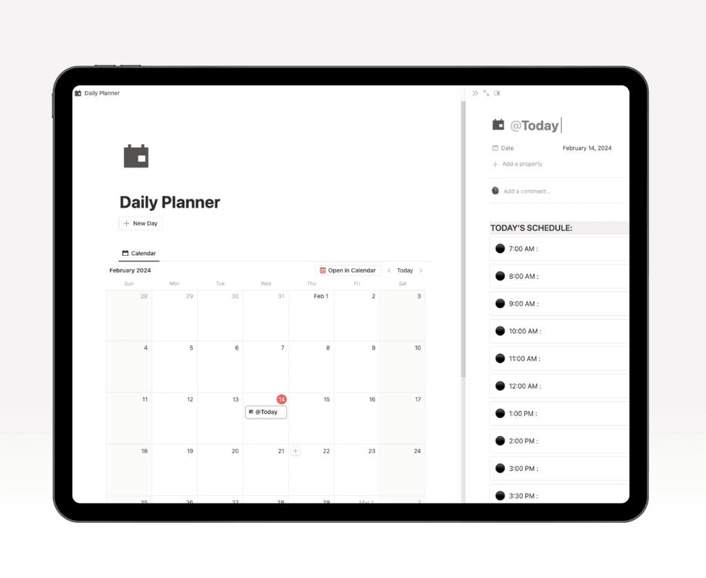 Notion Daily planner