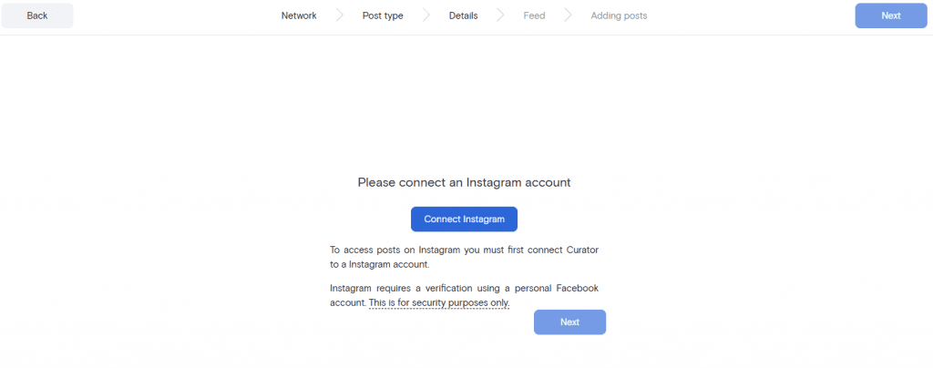 Connect to Facebook account