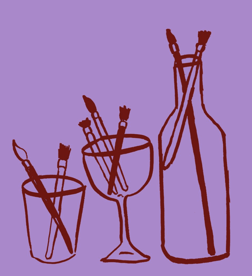 A man playing a drum in front of a group of people